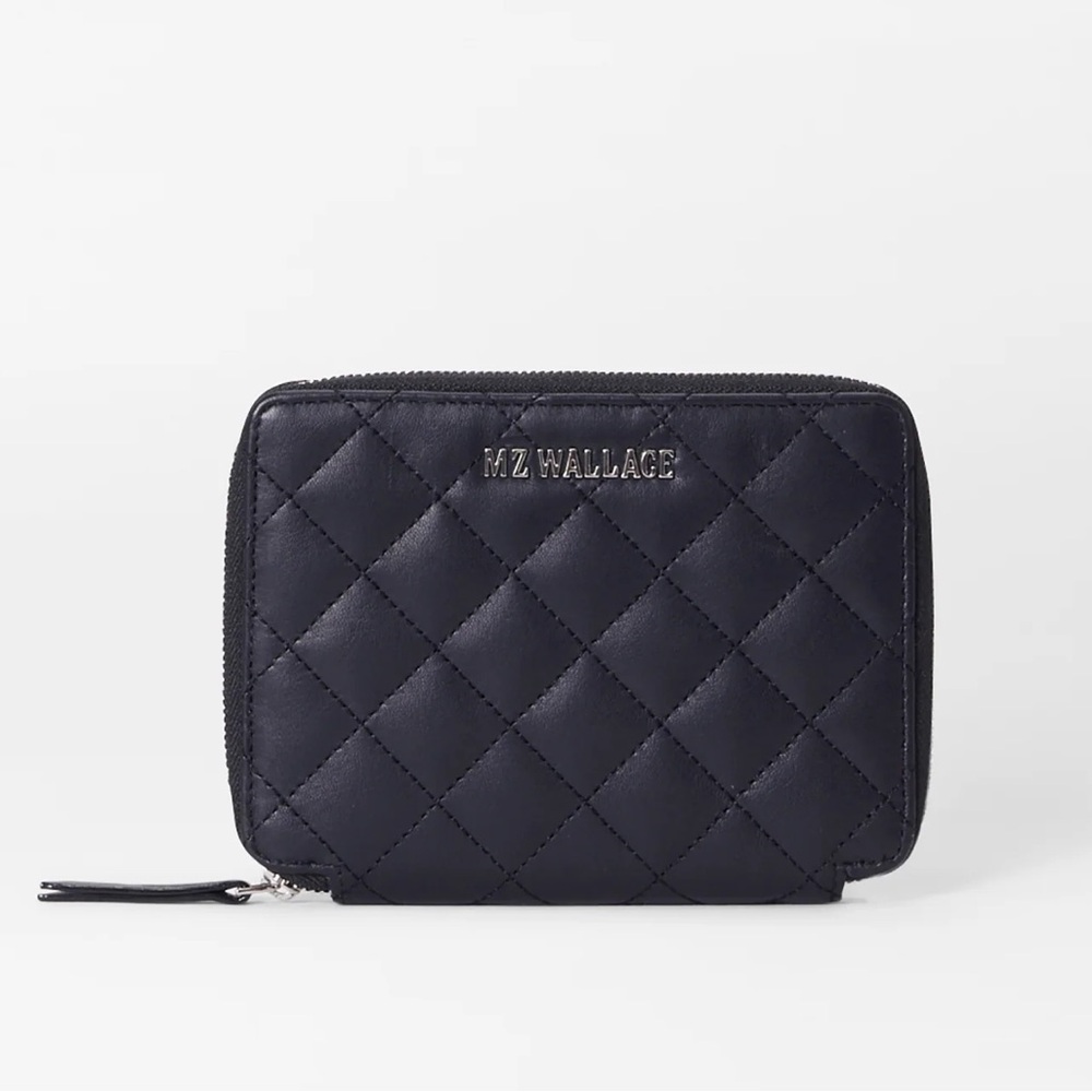 MZ Wallace Black Leather Passport Organizer Wallet